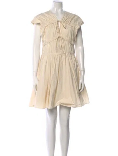 Pre-owned Tove V-neck Mini Dress In Neutral