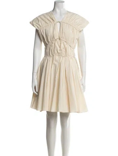 Pre-owned Tove V-neck Mini Dress In Neutrals