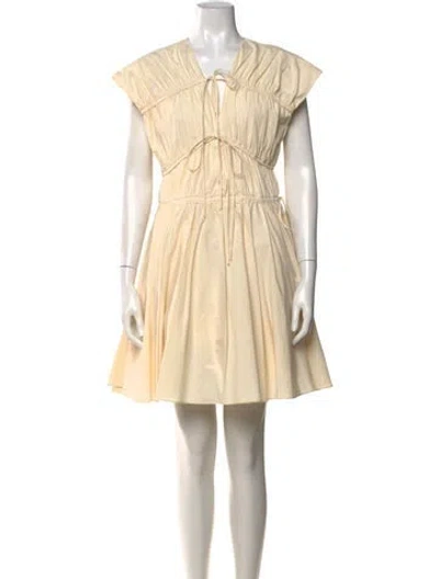 Pre-owned Tove V-neck Mini Dress In Neutrals