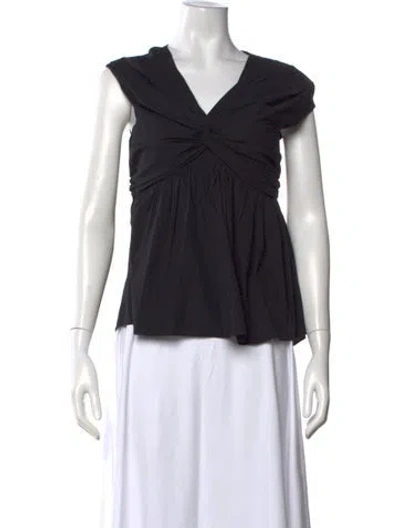 Pre-owned Tove V-neck Short Sleeve Top In Black