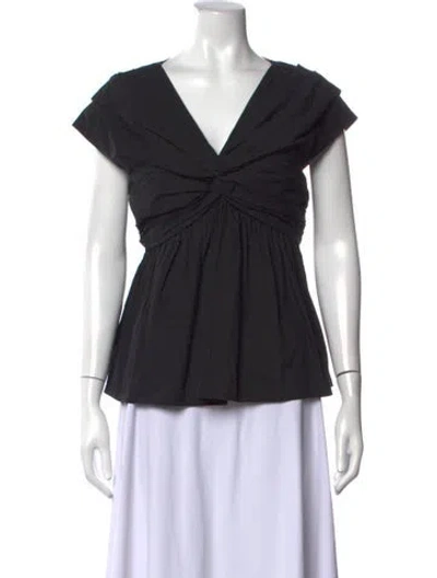 Pre-owned Tove V-neck Short Sleeve Top In Black