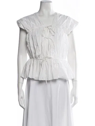 Pre-owned Tove V-neck Short Sleeve Top In Neutrals