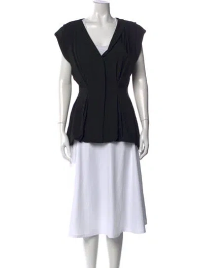 Pre-owned Tove V-neck Short Sleeve Top W/ Tags In Black