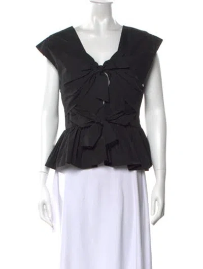 Pre-owned Tove V-neck Sleeveless Blouse In Black