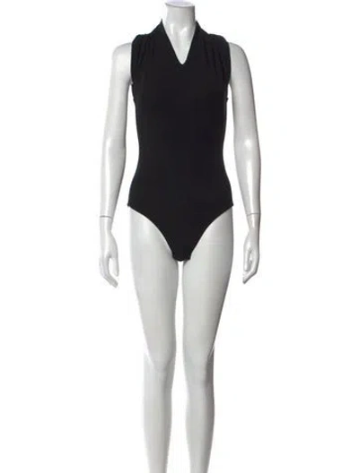 Pre-owned Tove V-neck Sleeveless Bodysuit In Black