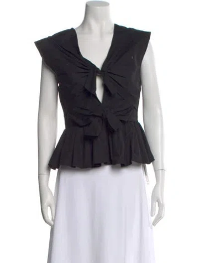 Pre-owned Tove V-neck Sleeveless Top In Black