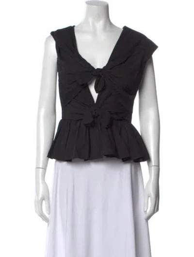Pre-owned Tove V-neck Sleeveless Top In Black