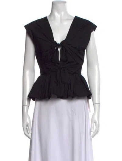 Pre-owned Tove V-neck Sleeveless Top In Black