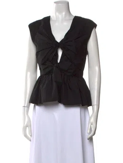 Pre-owned Tove V-neck Sleeveless Top In Black