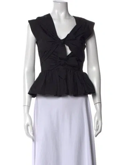 Pre-owned Tove V-neck Sleeveless Top In Black