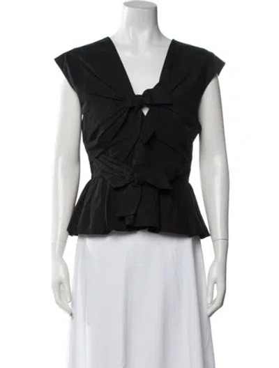 Pre-owned Tove V-neck Sleeveless Top In Black