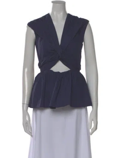 Pre-owned Tove V-neck Sleeveless Top In Blue