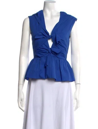 Pre-owned Tove V-neck Sleeveless Top In Blue