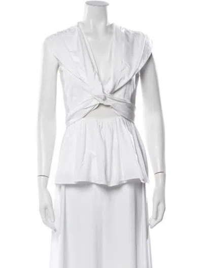 Pre-owned Tove V-neck Sleeveless Top In White