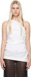 Tove Petra One-shoulder Open-back Gathered Linen Top In White
