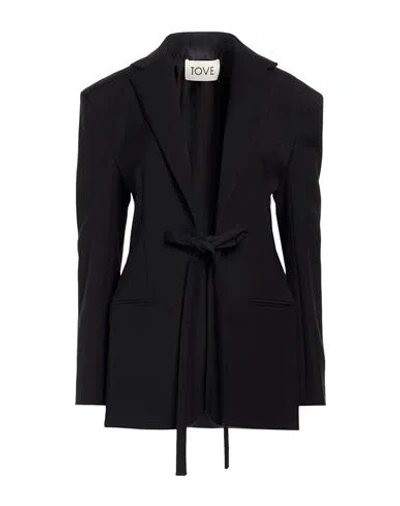 Tove Woman Blazer Black Size 8 Cotton, Viscose, Elastane