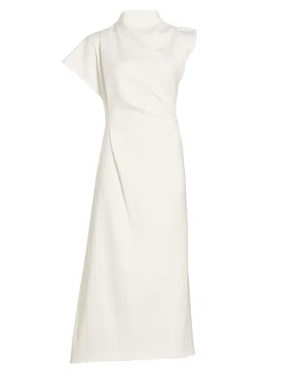 tove zola asymmetric midi-dress Draped Cotton-blend Midi Dress In Ivory SUMMER6.30.26 Backless Dress Guide: Maxi, Size:0-3M