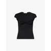 Tove Womens Black Paola Twist-front Stretch-jersey Top In Black