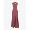 Tove Womens Damson Vina V-neck Stretch-jersey Maxi Dress In Brown