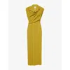 Tove Womens Ochre Babette Cowl-neck Stretch-wool Maxi Dress In Brown