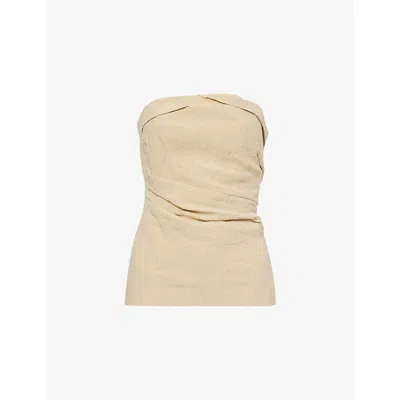 Tove Womens Stone Izel Bandeau Linen Top