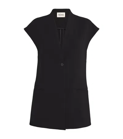 Tove Wool-blend Rian Sleeveless Jacket In Black