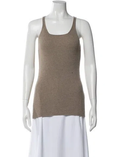Pre-owned Tove Wool Scoop Neck Top In Neutral