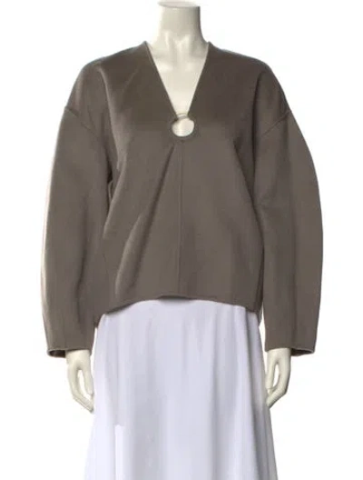 Pre-owned Tove Wool V-neck Sweatshirt W/ Tags In Gray