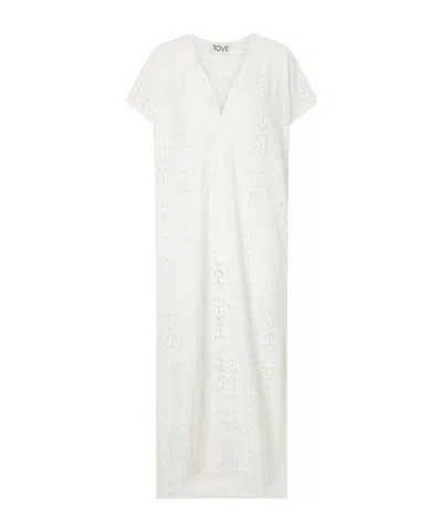 Tove Yuna Embroidered Cotton-blend Midi Dress In Multi