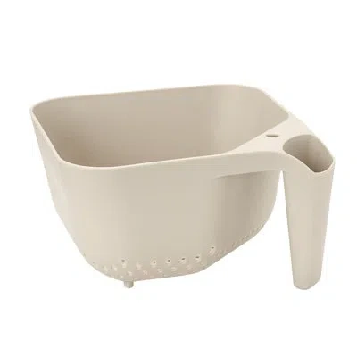 Tovolo 3 Quart Colander Bpa Free Food Safe Plastic Strainer With Handle Heavy Duty Heat Resistant Pasta And In Beige