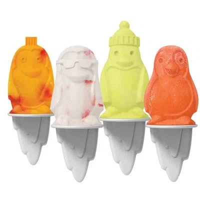 Tovolo 4 Piece Penguin Pop Mold Set In White