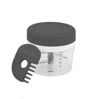 Tovolo Chop N' Spin Mini Chopper, Spinning Mini Garlic Mincer, Stainless Steel Rolling Garlic Chopper With  In White;gray