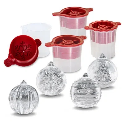 Tovolo Christmas Ornament Ice Molds, Set Of 4, For Making Festive, Slow-melting Drink Ice