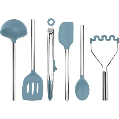 Tovolo Color Blue Slate - Ss Silicone Utensil Set S/6