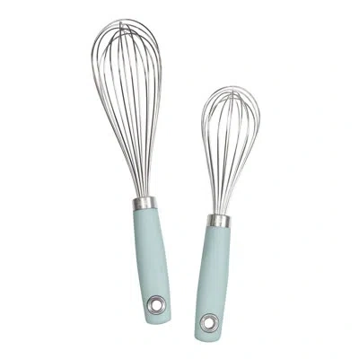 Tovolo Elements Whisk Set Â€“ 10 & 12 Inch Stainless Steel Whisk Set For Cooking & Baking, Balloon Shape De In Blue