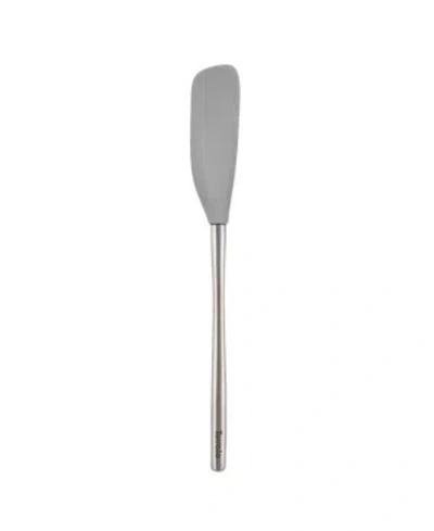 Tovolo Flex-core Long-handled Silicone Jar Scraper Spatula In Oyster Gray