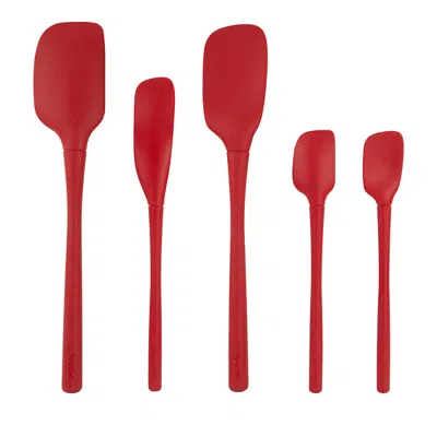 Tovolo Flex-core Silicone 5-piece Spatula Set In Red