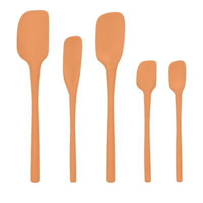 Tovolo Flex-core Silicone 5-piece Spatula Set In Apricot