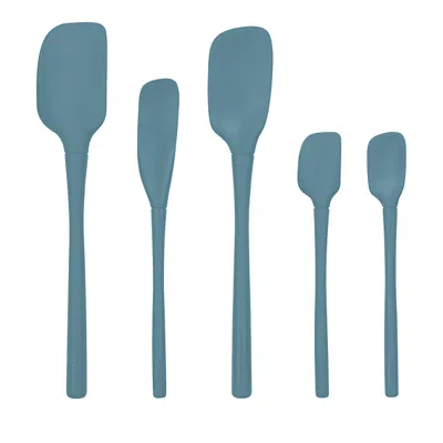 Tovolo Flex-core Silicone 5-piece Spatula Set In Blue