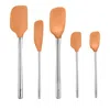 Tovolo Flex-core Silicone And Stainless Steel 5-piece Spatula Set In Apricot