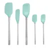 Tovolo Flex-core Silicone And Stainless Steel 5-piece Spatula Set In Aqua