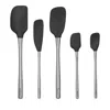 Tovolo Flex-core Silicone And Stainless Steel 5-piece Spatula Set In Black