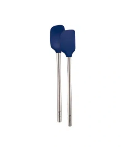 Tovolo Flex-core Stainless Steel Handled Mini Spatula & Spoonula Set In Deep Indigo