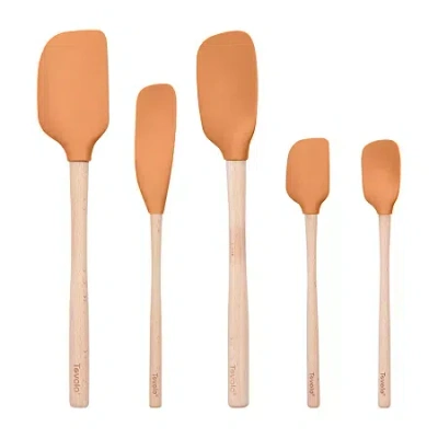 Tovolo Flex-core Wood Handle 5-pc. Spatula Set In Orange