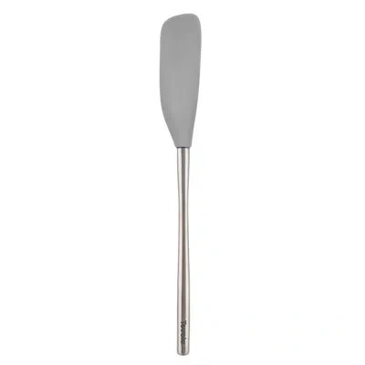Tovolo Flex-core Long-handled Silicone Jar Scraper Spatula, Stainless Steel Handle, Heat-resistant Silicone In Oyster Gray