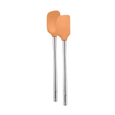 Tovolo Flex-core Mini Spatula & Spoonula Stainless Steel Handle In Apricot