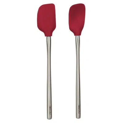 Tovolo Flex-core Stainless Steel Handled Mini Spatula & Spoonula Set, Kitchen Utensil Set Of 2, Heat-resist In Cayenne