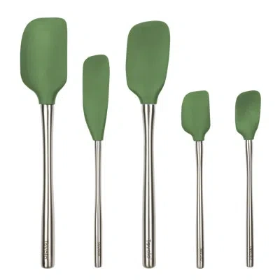 Tovolo Flex-core Stainless Steel Handled Spatula 5 Piece Set For Meal In Pesto