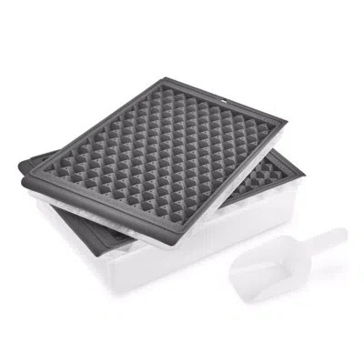 Tovolo Mini Ice Tray - Twist & Release With Storage Bin And Ice Scoop In Grey,black