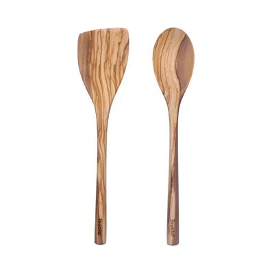 Tovolo Olivewood Spoon And Turner Set Of 2 Natural Wood Kitchen Utensils